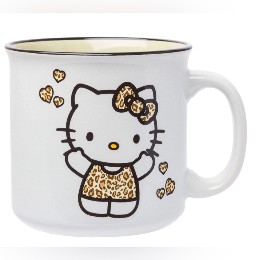 Silver Buffalo Sanrio Hello Kitty Leopard Outfit Ceramic Camper Mug, 20 Ounces